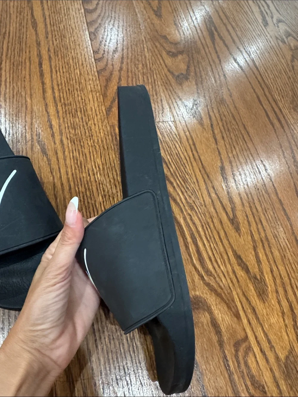 Giuseppe Zanotti Black Slide Sandals with White Signature Logo